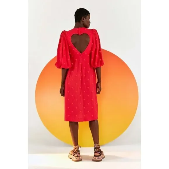 FARM Rio Red Heart Midi Dress - Picture 2 of 9